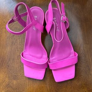 BAMBOO Pink Heels with Stiletto and Ankle Strap